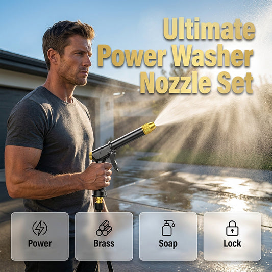 🏆High-Pressure Water Jet Gun💦Ergonomic Grip • Booster Nozzle • Hose Included-Powerful Car Wash🚗 Garden Watering🌻Effortless to Use!👍