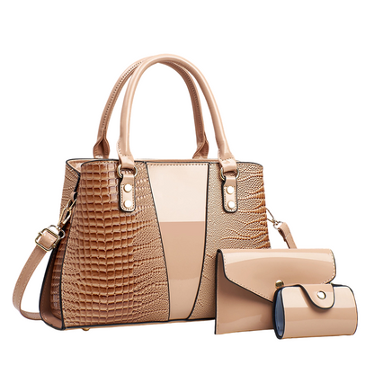 👜Women's Crocodile Pattern Handbag 3-Piece Set